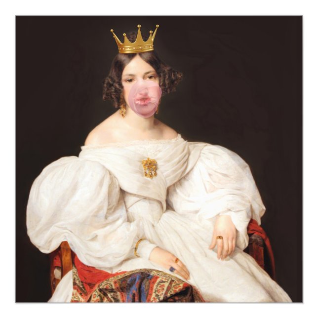 Kunglig Bubble Gum-Diva Fototryck (Framsidan)