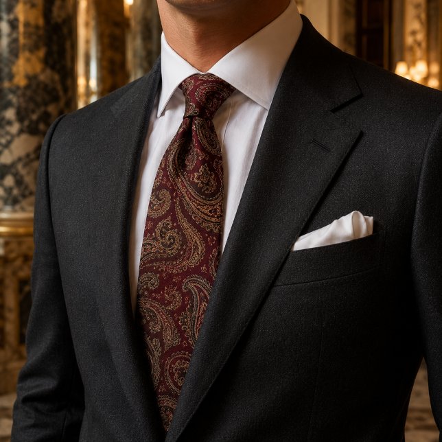 Kunglig Burgund Paisley Lyx Slips (Skapare uppladdad)
