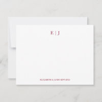 Kunglig Burgunderröd Monogram Initialer Personlig