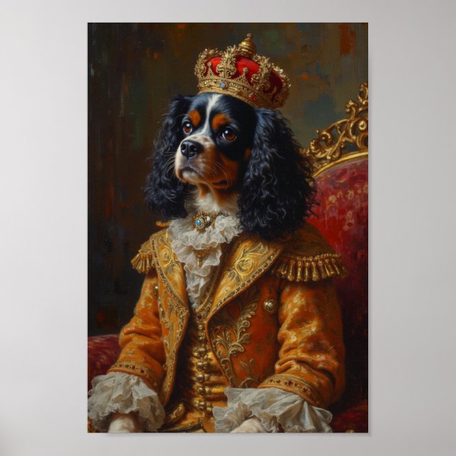 Kunglig Cavalier King Charles Spaniel Porträtt Poster (Framsidan)