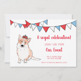 Kunglig corgi-fest inbjudan