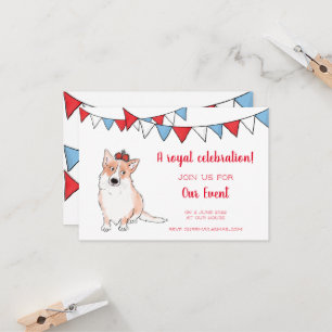 Kunglig corgi-fest inbjudan (liten)