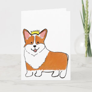 Kunglig corgi hund tom hälsning kort
