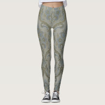 Kunglig Damask Blommig Vägg Gobeläng Yoga Leggings