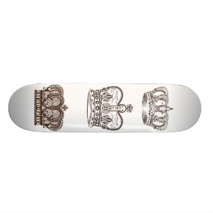 Kunglig design med kronan i vintagestil mini skateboard bräda 18,7 cm