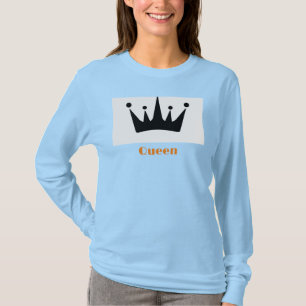Kunglig drottning krona grafisk ljusblå färg kvinn t shirt
