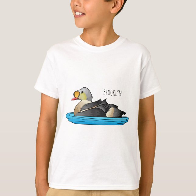 Kunglig ejderfågel tecknad illustration  t shirt (Framsida)