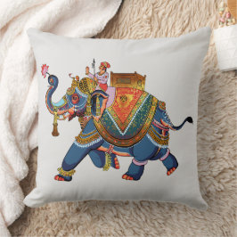 Kunglig Elefants Resa: Indisk Folkloristisk Design Kudde