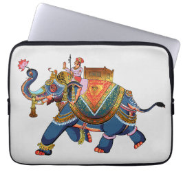 Kunglig Elefants Resa: Indisk Folkloristisk Design Laptop Fodral