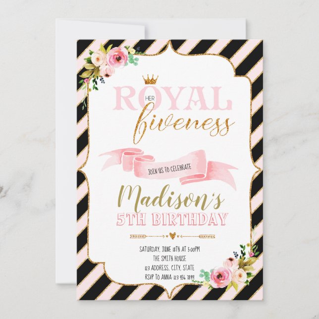 Kunglig finenessfödelsedagsfest inbjudan (Framsida)