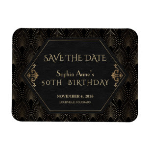 Kunglig Fleur-de-lis Guld Great Gatsby 50-årsfiran Magnet