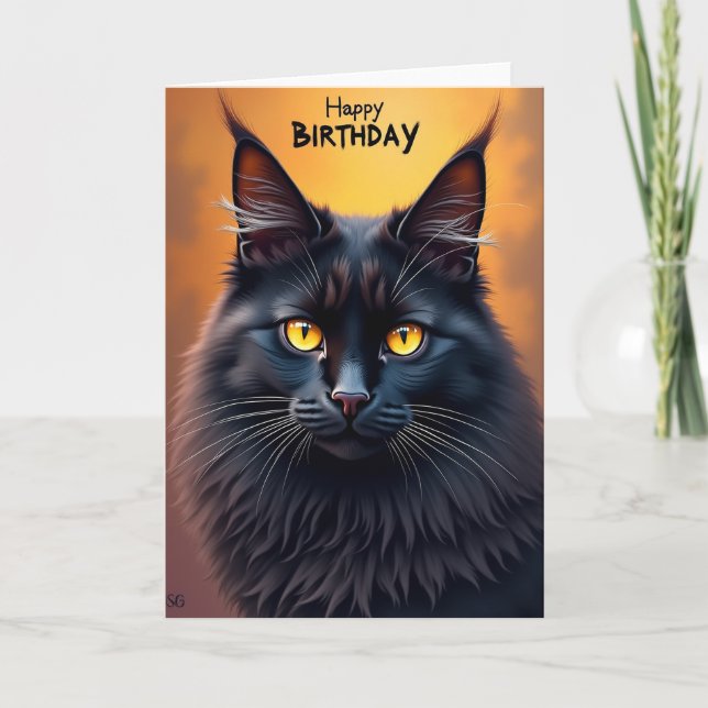 Kunglig Födelsedags Kattkort Kort (Framsida)