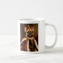 Kunglig fransk Bulldog Renässans Kung Kostym Kaffe