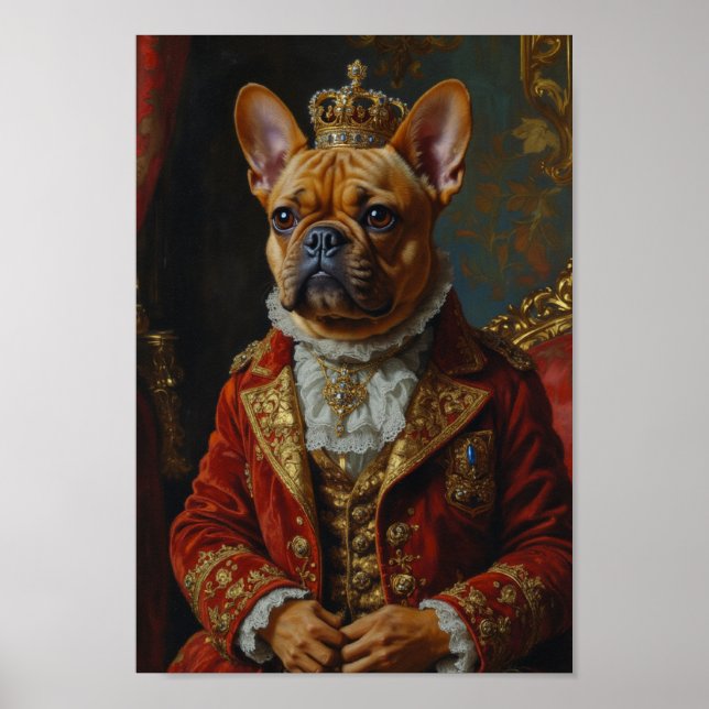 Kunglig fransk bulldoggporträtt poster (Framsidan)