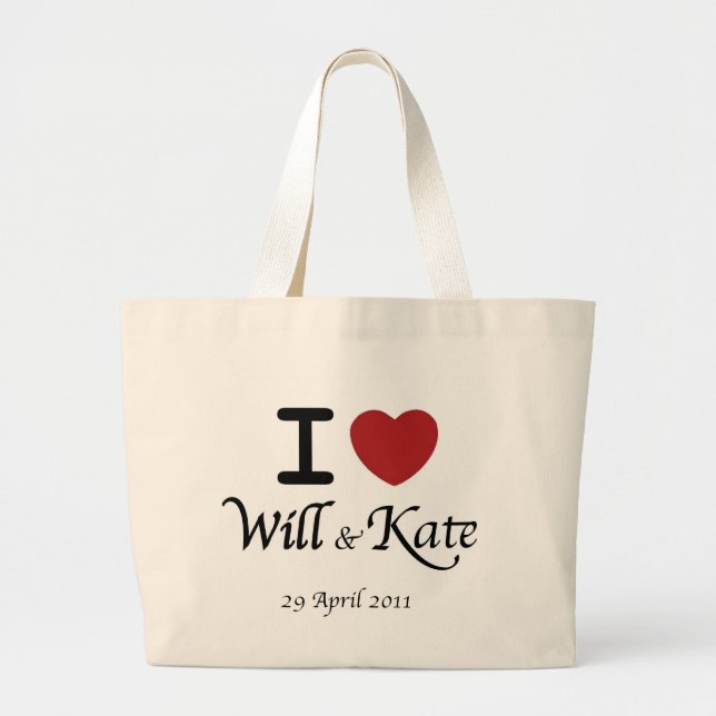 Kunglig gifta sig William och Kate shopping bag Jumbo Tygkasse (Framsidan)