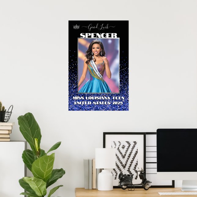Kunglig Glitter Glitz Anpassad Tävling Dörr Banner Poster (Hemmakontoret)