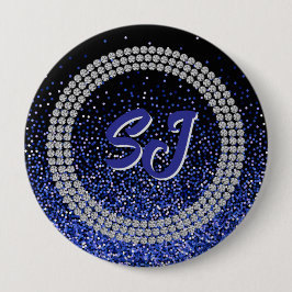 Kunglig Glitter Rhinestone Monogram Knapp