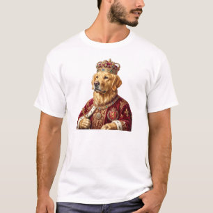 Kunglig Golden Retriever Konung Porträtt Konsttryc T Shirt