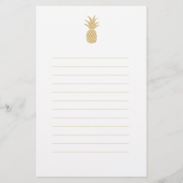 Kunglig Guld Ananas Brevpapper (Framsida)