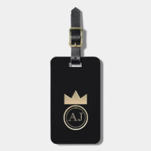 Kunglig Guld Kron Monogram Svart Returadress