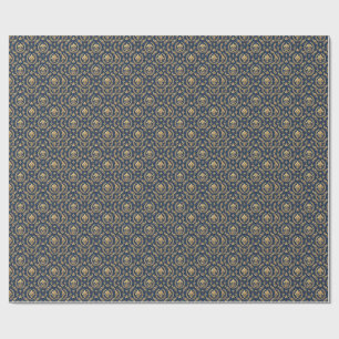 Kunglig guld krona blå sammets lyx damaskmönster presentpapper