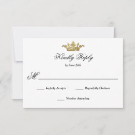 Kunglig Guld Krona Elegant Klassisk Kalligrafi OSA Kort