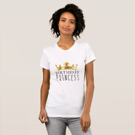 Kunglig Guld Krona Födelsedags Prinsessa Fest T Shirt
