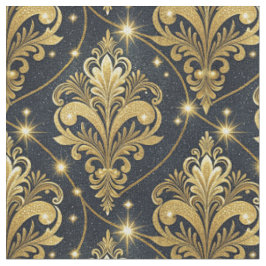 Kunglig guldglitter Damask furstlig palatsmönster Tyg