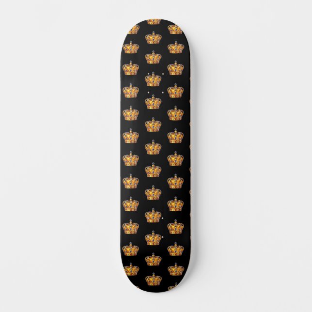 Kunglig guldkrona mini skateboard bräda 18,5 cm (Framsida)