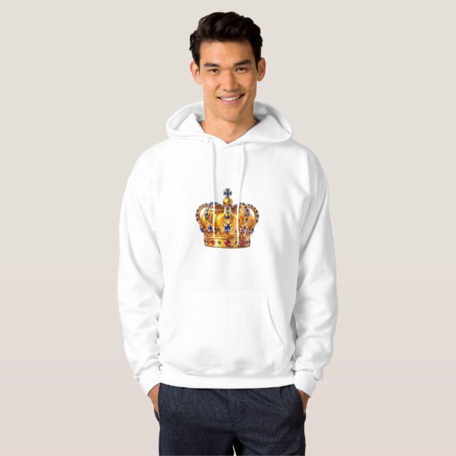 Kunglig gyllene krona hoodie (Hel framsida)