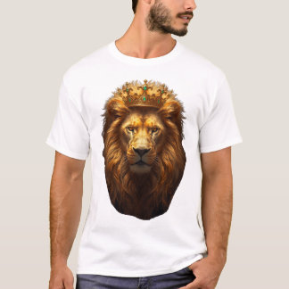 Kunglig gyllene lejon med smaragdkrona t shirt