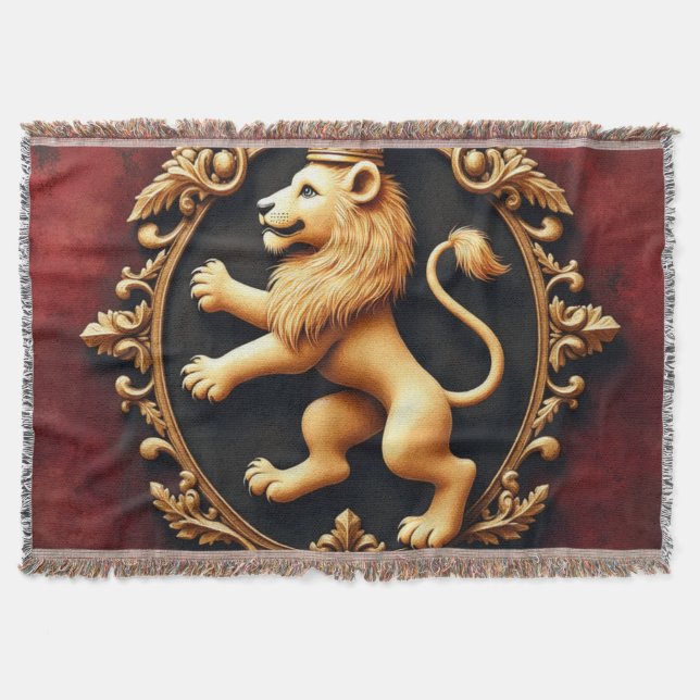 Kunglig heraldisk gobelängmönster filt (Framsidan)