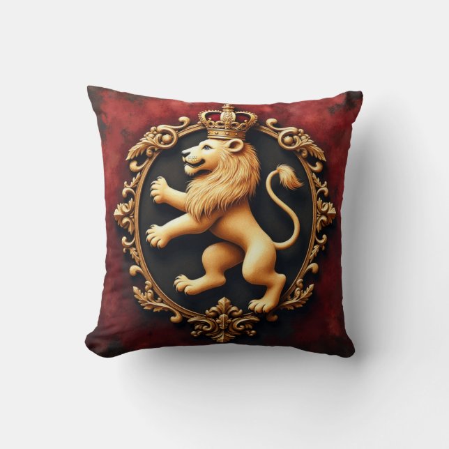 Kunglig heraldisk gobelängmönster kudde (Framsida)