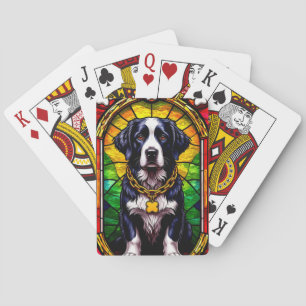Kunglig hundporträtt med överdådig förgylld ram casinokort