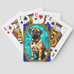 Kunglig hundporträtt med överdådig förgylld ram casinokort