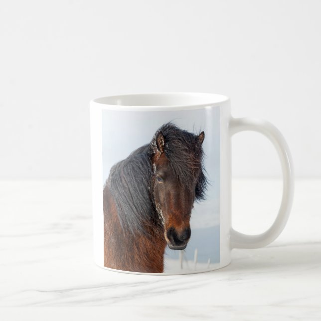 Kunglig isländsk häst närbild på huvudet kaffemugg (Höger)