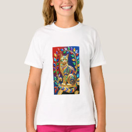Kunglig Juvel Katt – Flerfärgad Lyxkonst T Shirt