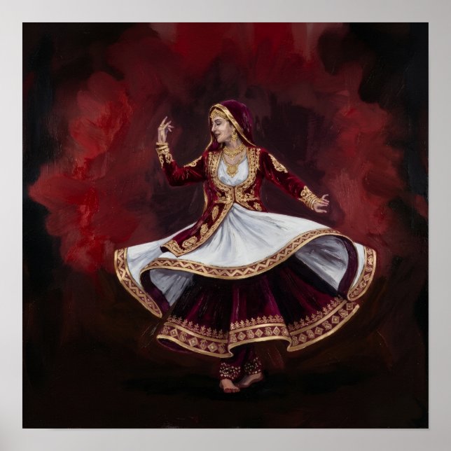 Kunglig Kathak-dansare Samtidig finkonst Arv Poster (Framsidan)