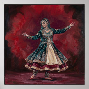 Kunglig Kathak Mudra Klassisk Dans Kulturarv Konst Poster