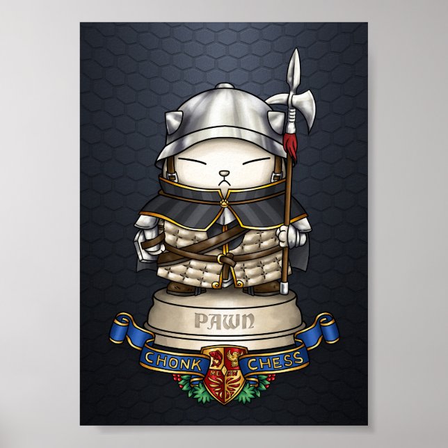 Kunglig katt schack bonde pjäs  poster (Framsidan)