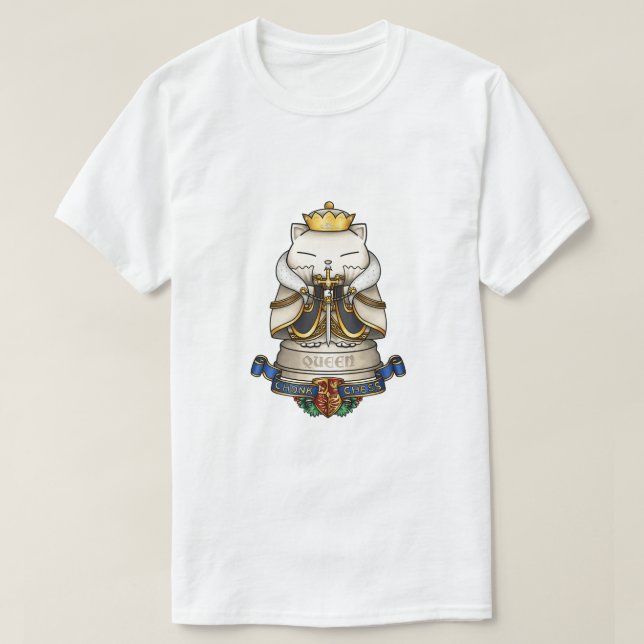 Kunglig katt schack dam pjäs  t shirt (Design framsida)