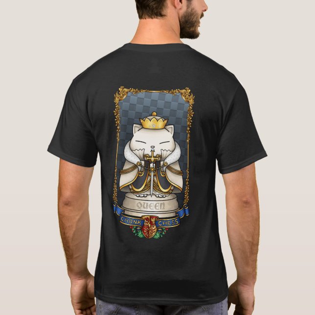 Kunglig katt schack drottning pjäs t shirt (Baksida)