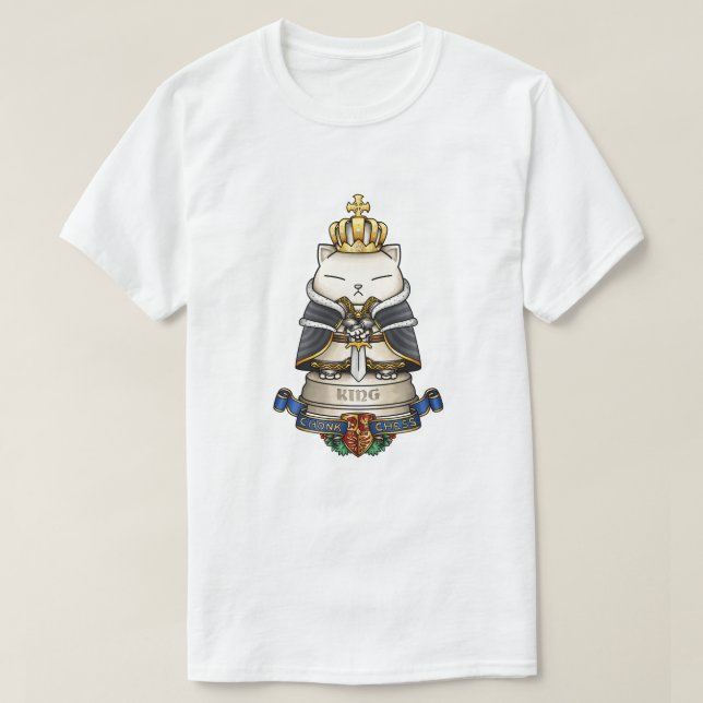 Kunglig katt schack kung pjäs  t shirt (Design framsida)