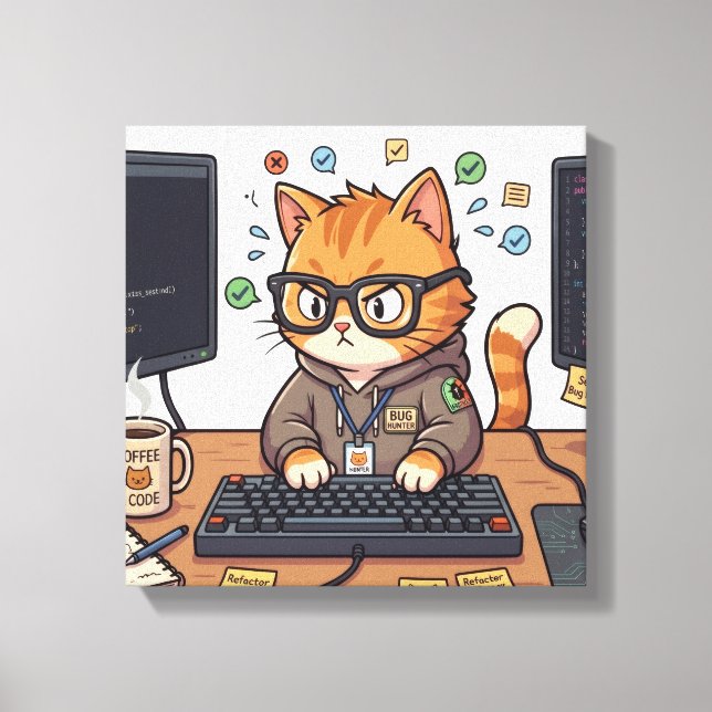 Kunglig katt sträckt canvas | Elegant katt väggkon (Framsida)