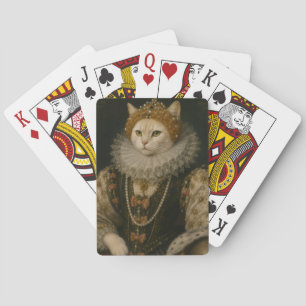 Kunglig kattdrottning Elizabeth I renässansporträt Casinokort