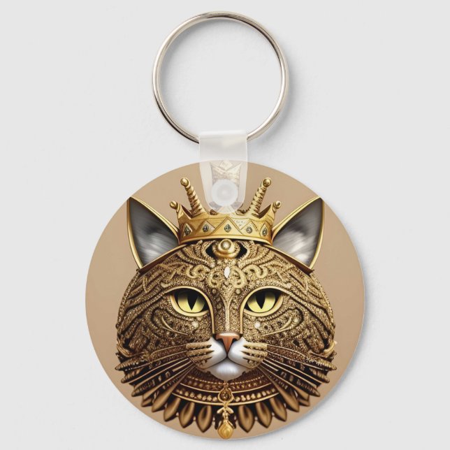 Kunglig kattprofil nyckelring (Framsida)