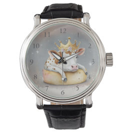 Kunglig ko som drömmer på osttronen armbandsur