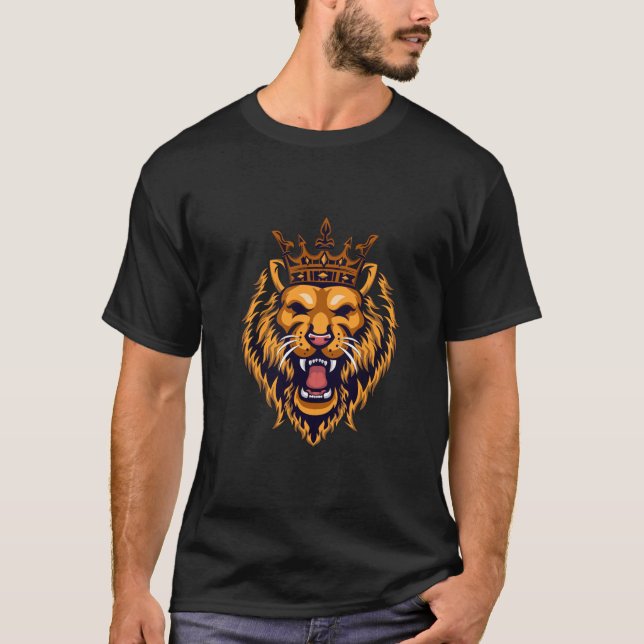 Kunglig Kron Ljonkung Grafisk T-Shirt (Framsida)