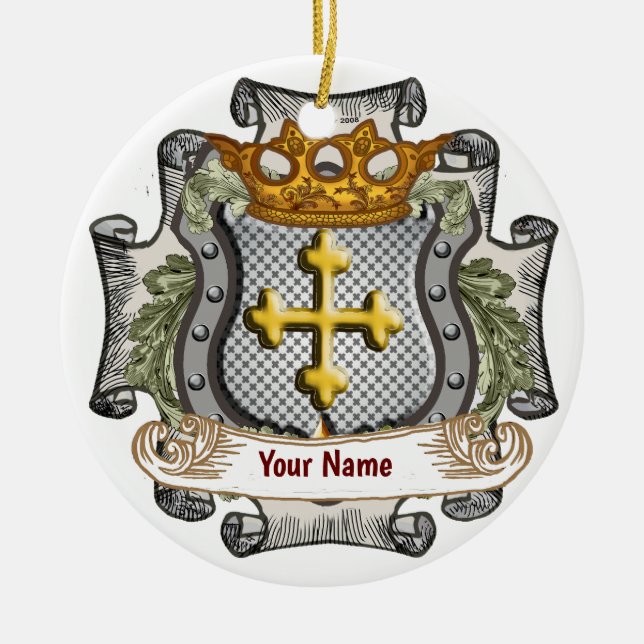 Kunglig krona sköld efternamn ornament  (Framsidan)