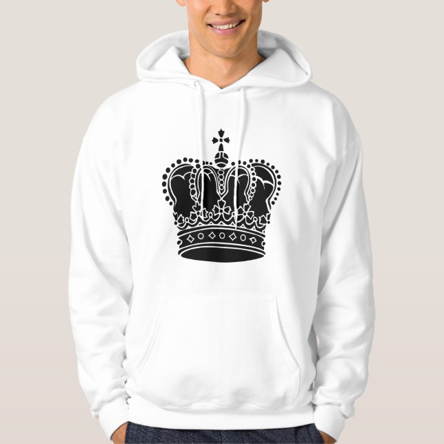 Kunglig krona - Svart Hoodie (Framsida)